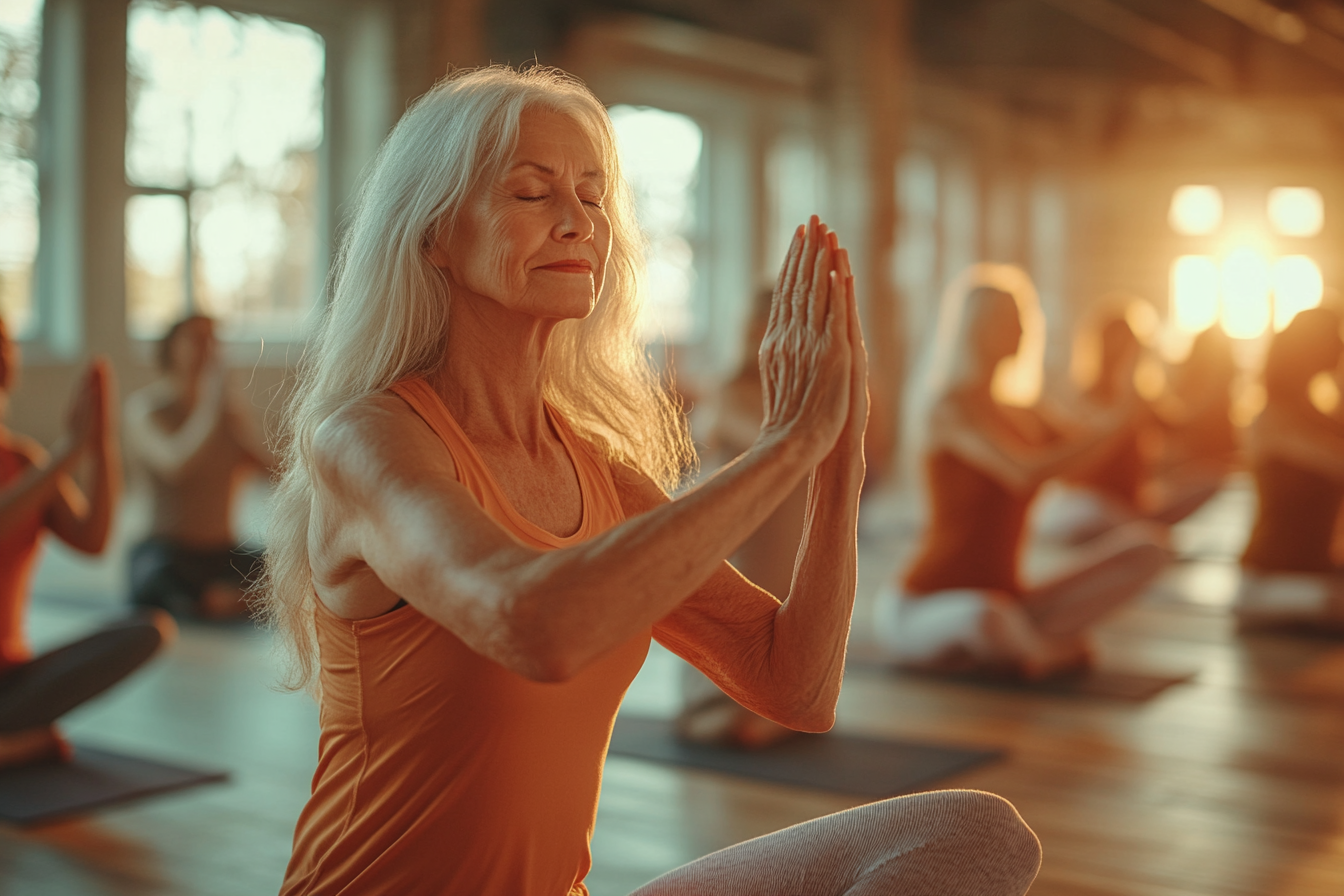 Йога инструктори работят с възрастни хора